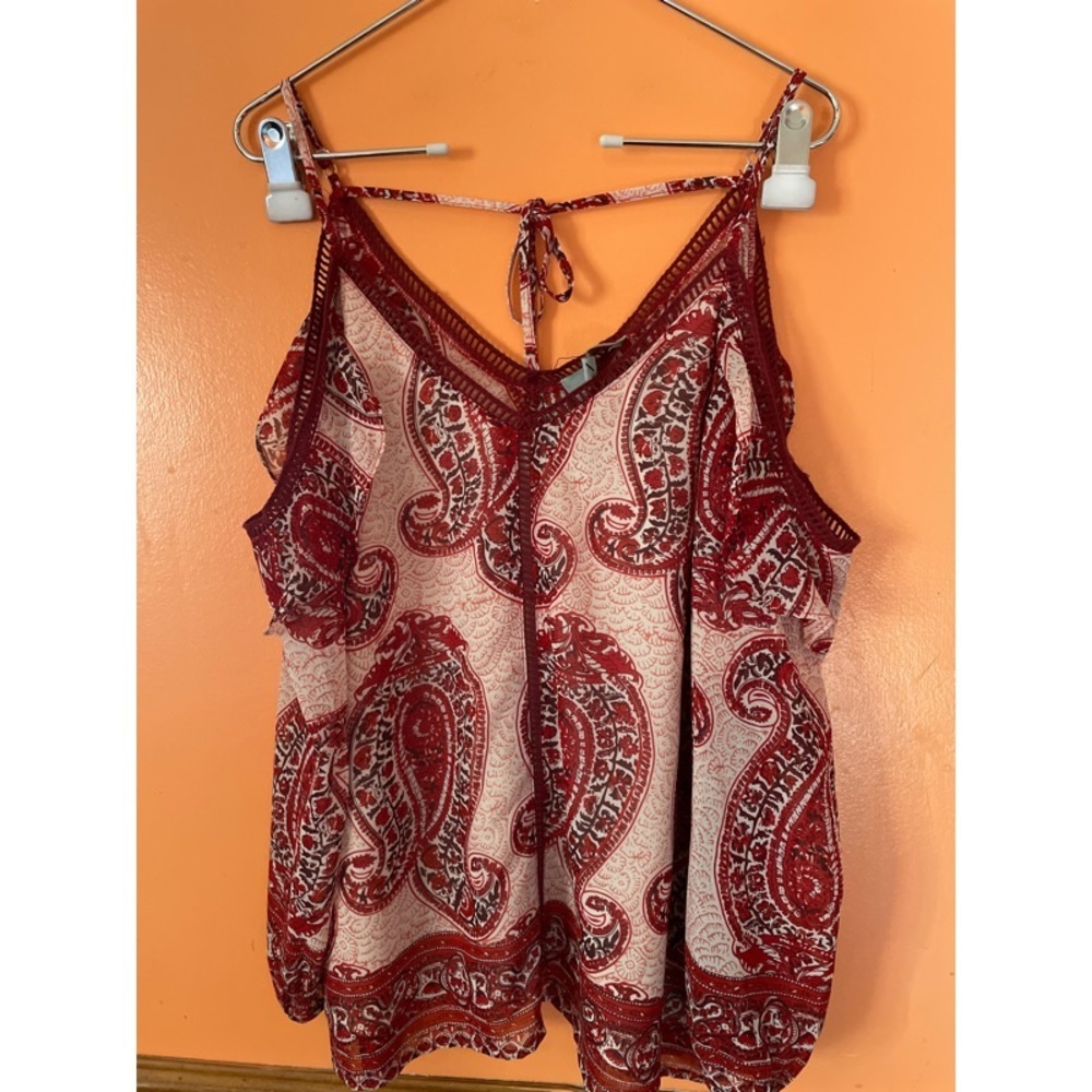 Cold Shoulder Paisley Print Blouse - Picture 4 of 7